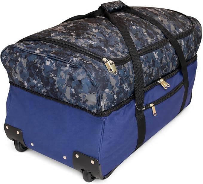 28-inch-wheeled-duffle-bag-2-section-drop-bottom-durable-large-blue-camouflage-travel-luggage-heavy-duty-duffle-bag-for-military-bag-sports-gym-travel